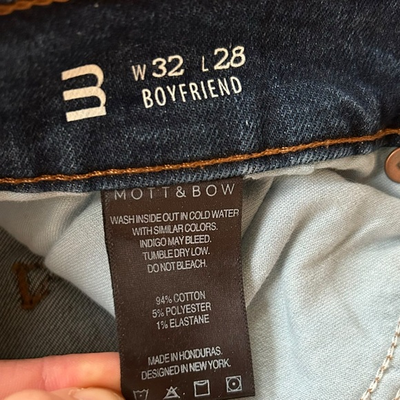 Mott And Bow Women’s Ridge Slim Boyfriend Blue Booty Lifting Jeans Pants 32/ 14 - Picture 6 of 9